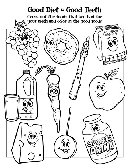 Good Diet, Healthy Foods Activity Sheet - Pediatric Dentist in Springfield, MO