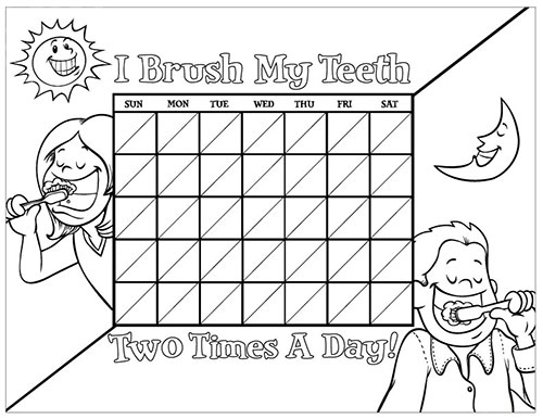 Black and White Brushing Chart for Children - Pediatric Dentist in Springfield, MO