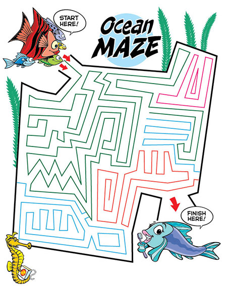 Ocean Maze Activity Sheet - Pediatric Dentist in Springfield, MO